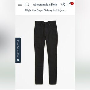 New without tags Abercrombie simone black distressed jeans 26/2r